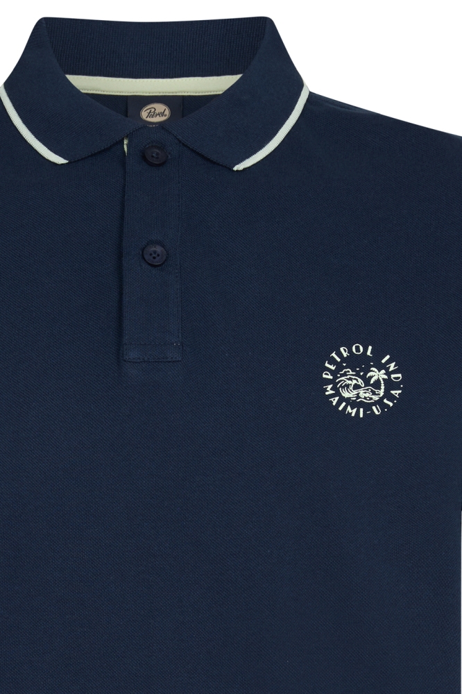POLO MET RIBKRAAG M 1050 POL107 5178 Navy Blue
